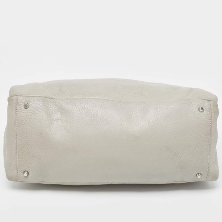 Pre Owned DKNY Grey Leather Charm Hobo