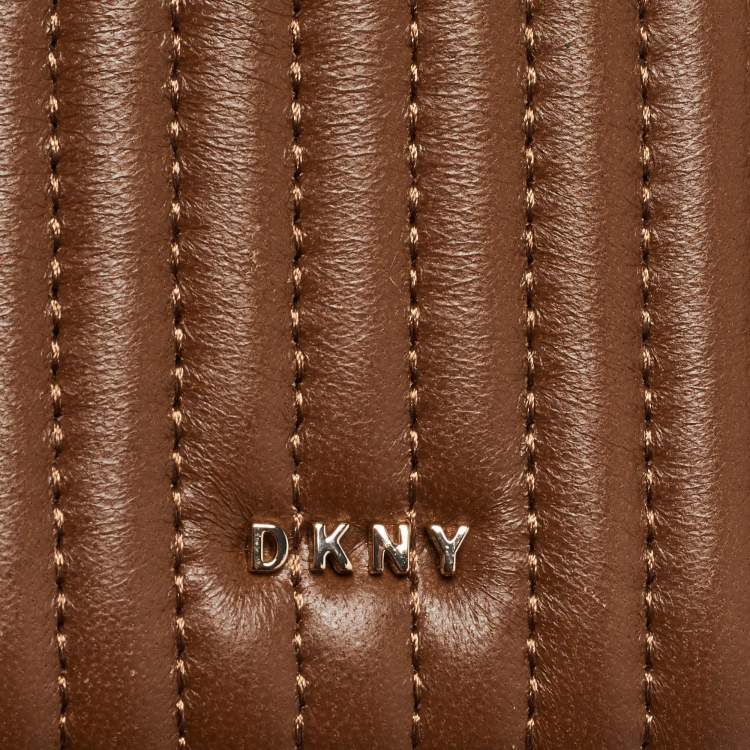 مملوكة مسبقًا DKNY Brown Leather Phone Crossbody Bag