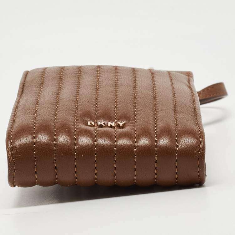 مملوكة مسبقًا DKNY Brown Leather Phone Crossbody Bag