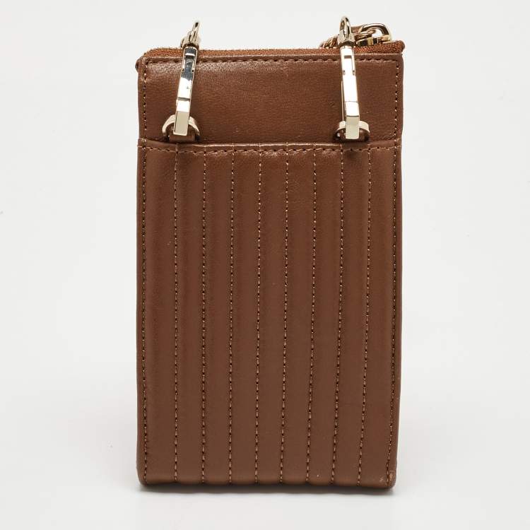 مملوكة مسبقًا DKNY Brown Leather Phone Crossbody Bag