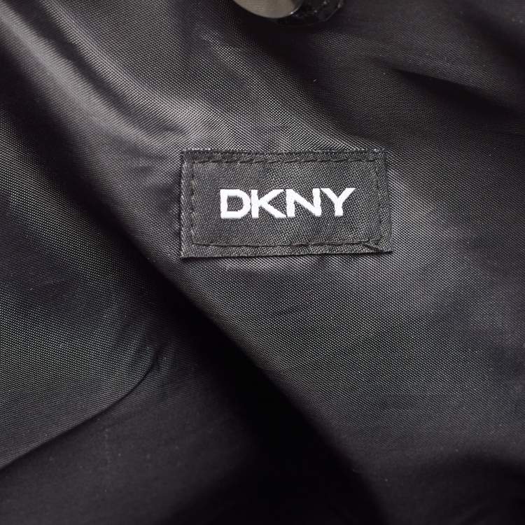 مملوكة مسبقًا DKNY Black PVC Logo Embossed Shopper Tote
