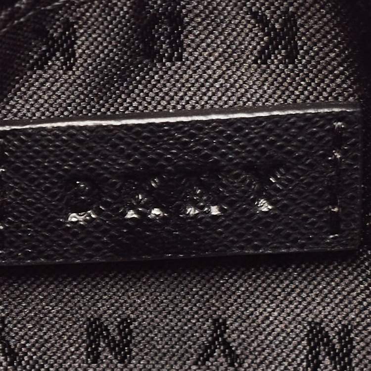 Pre Owned DKNY Black Saffiano Leather Cosmetic Pouch