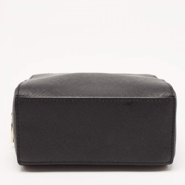 Pre Owned DKNY Black Saffiano Leather Cosmetic Pouch