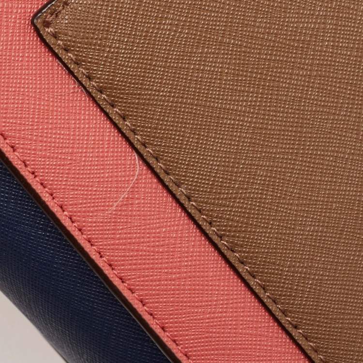 Pre Owned DKNY Tricolor Leather Ava Zip Crossbody Bag