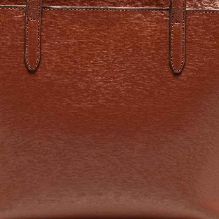 Pre Owned DKNY Brown Textured Leather Bryant Tote
