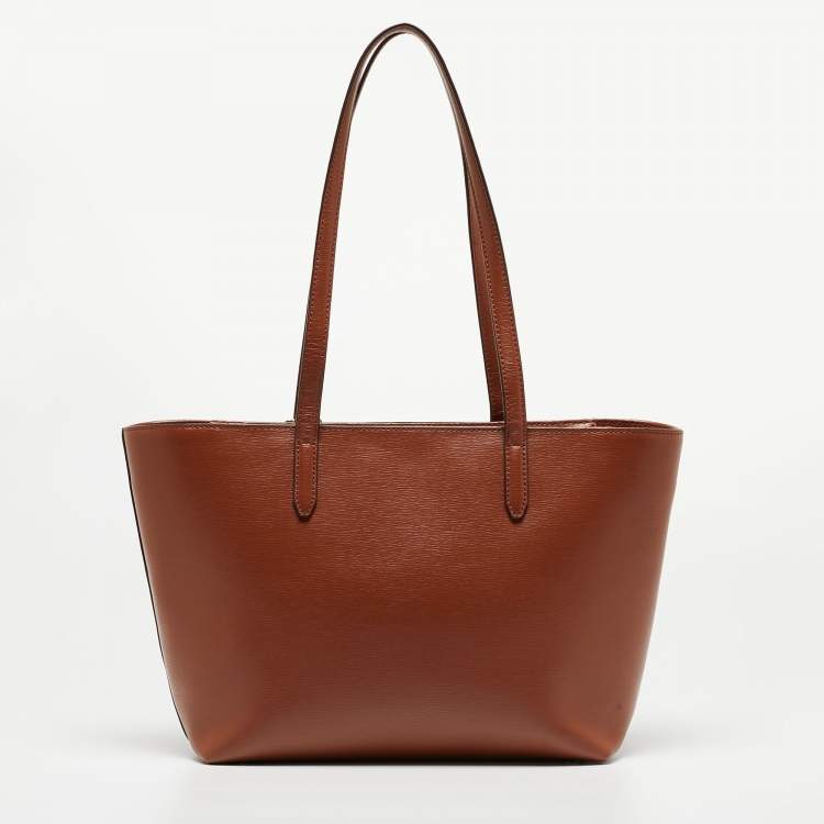 Pre Owned DKNY Brown Textured Leather Bryant Tote