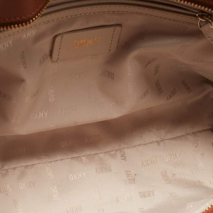 Pre Owned DKNY Brown Textured Leather Bryant Tote