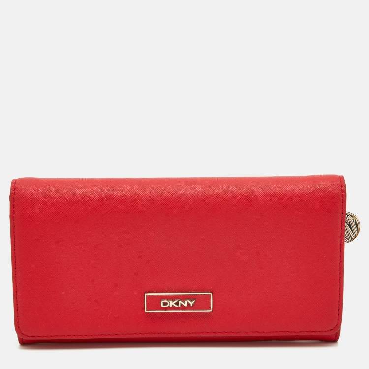 DKNY Red Monogram Clutch Shoulder Bag Purse - TheRelux.com