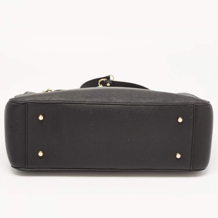 Pre Owned DKNY Black Saffiano Leather Bryant Park Chain Tote