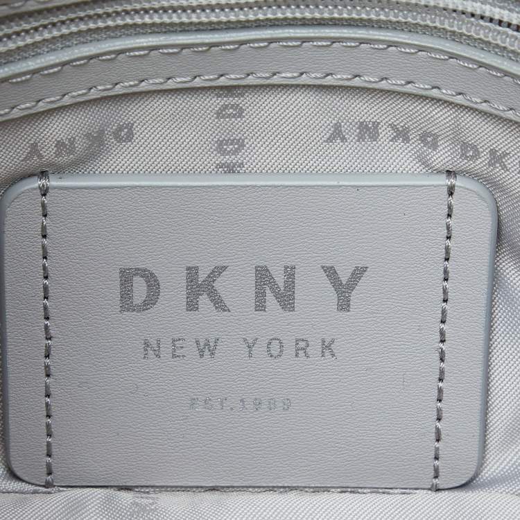 Pre Owned DKNY White/Black Graffiti Print Leather Flap Shoulder Bag