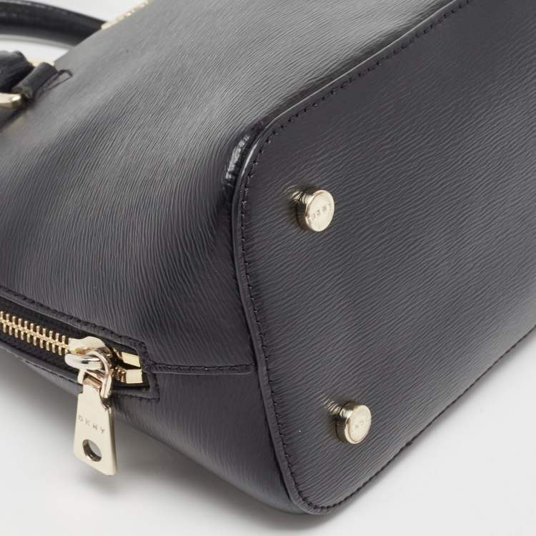Pre Owned DKNY Black Leather Dome Satchel