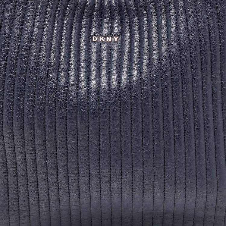 Pre Owned DKNY Blue Quilted Leather Chain Tote