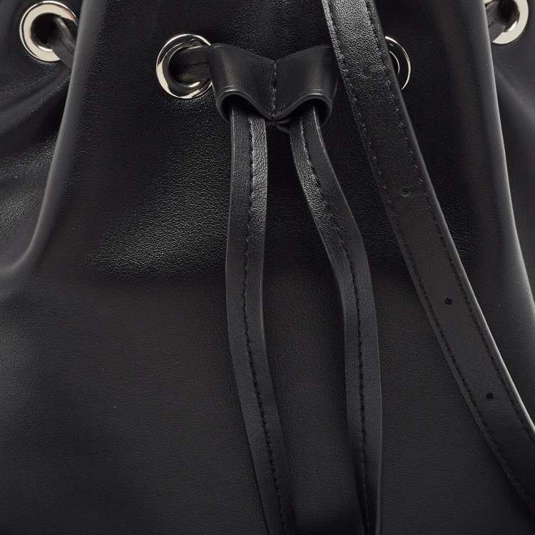 Pre Owned DKNY Black Leather Medium York Winnie Bucket Bag