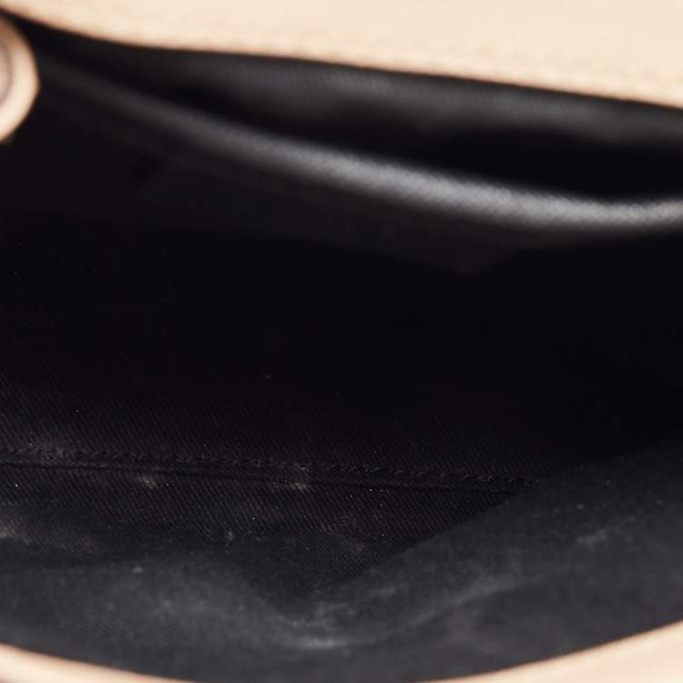 Pre Owned DKNY Beige Saffiano Leather Bryant Park Flap Crossbody Bag