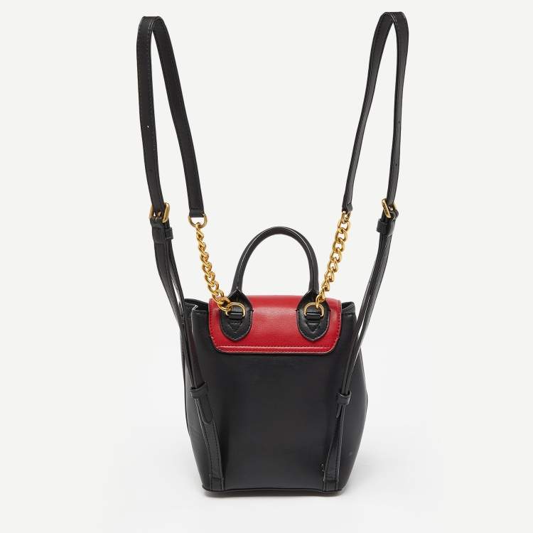 Pre Owned DKNY Tricolor Embossed Leather Small Alexa Backpack