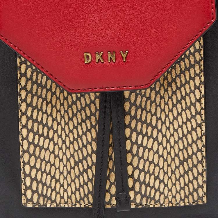 Pre Owned DKNY Tricolor Embossed Leather Small Alexa Backpack