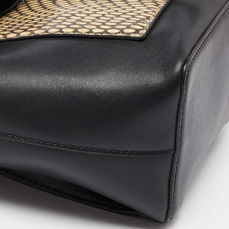 Pre Owned DKNY Tricolor Embossed Leather Small Alexa Backpack