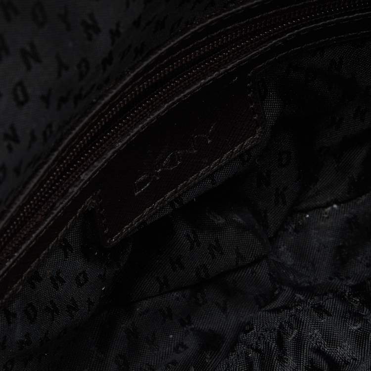 Pre Owned DKNY Burgundy Leather Bryant Flap Crossbody Bag