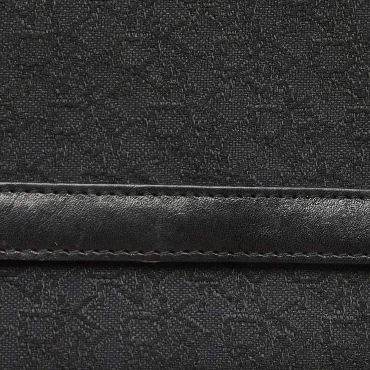 Pre Owned DKNY Black Signature Canvas and Leather Continental Wallet