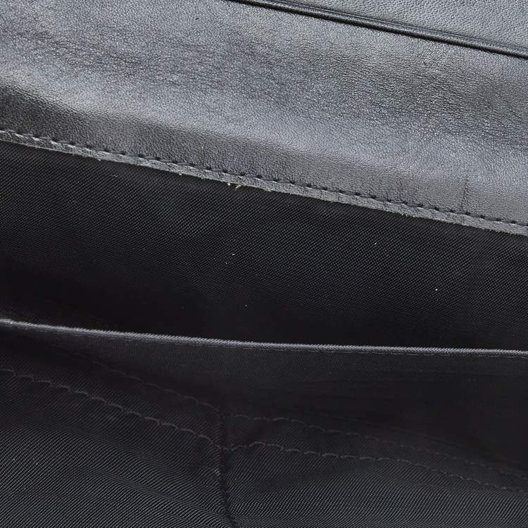 Pre Owned DKNY Black Signature Canvas and Leather Continental Wallet