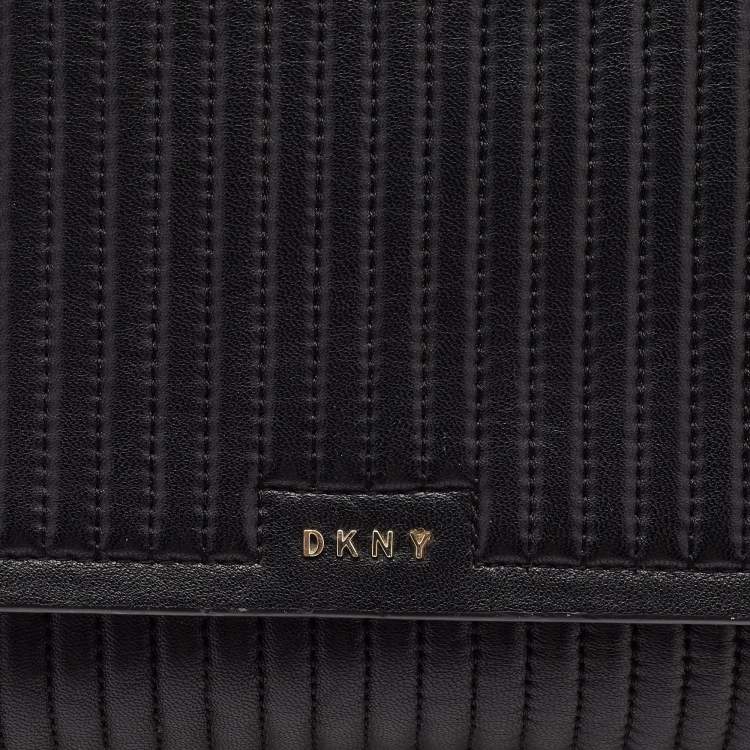 Pre Owned  DKNY Black Quilted Leather Gansevoort Flap Top Handle Bag