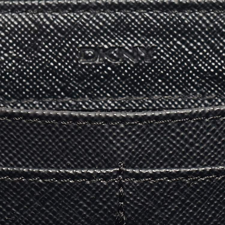 Pre Owned DKNY Black Leather Bryant Park Zip Around Continental Wallet
