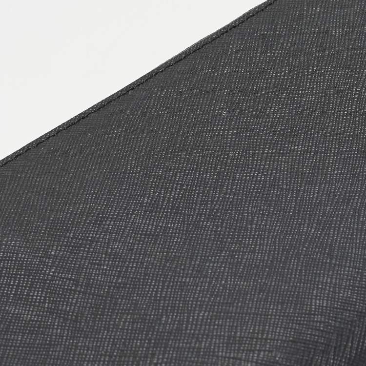 Pre Owned DKNY Black Leather Bryant Park Zip Around Continental Wallet