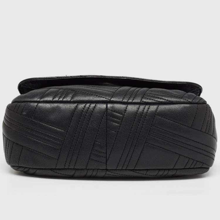 Pre Owned DKNY Black Quilted Leather Flap Shoulder Bag