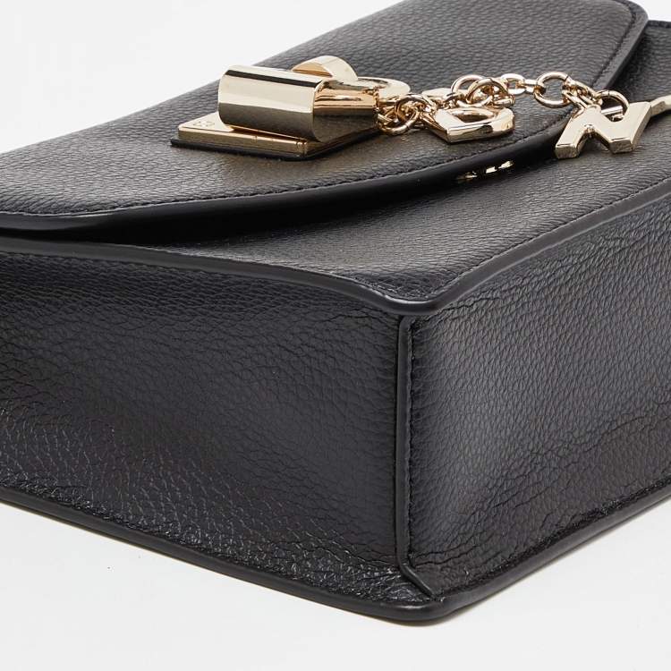 Pre Owned Dkny Black Leather Elissa Crossbody Bag