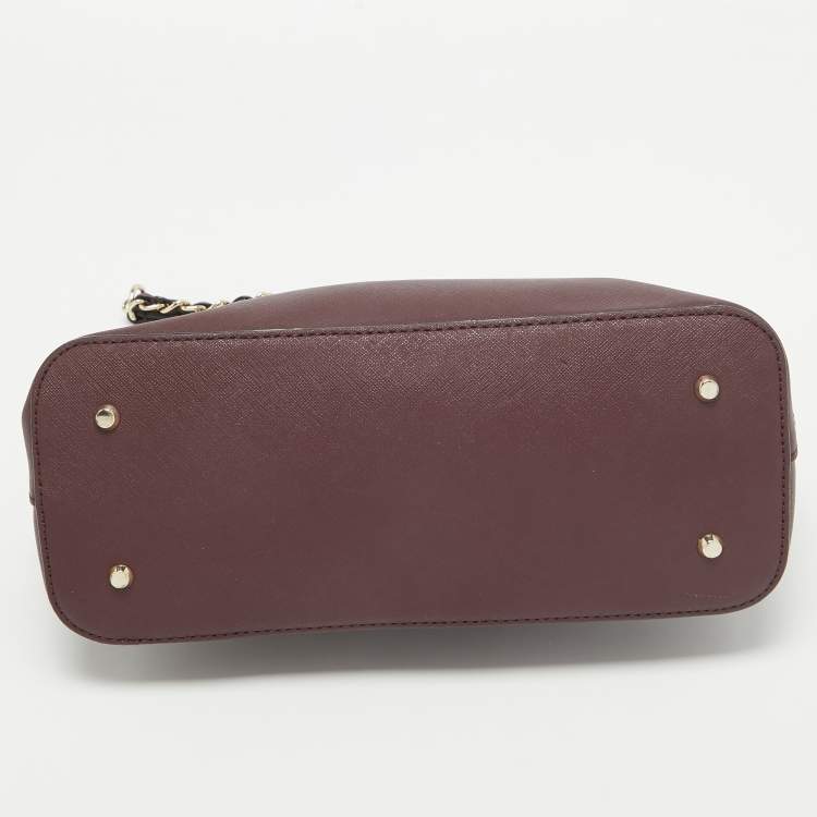 Pre Owned DKNY Burgundy Leather Dome Shoulder Bag