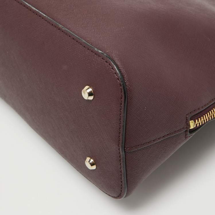 Pre Owned DKNY Burgundy Leather Dome Shoulder Bag