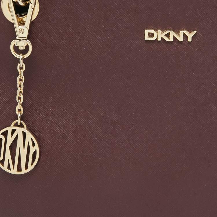 Pre Owned DKNY Burgundy Leather Dome Shoulder Bag