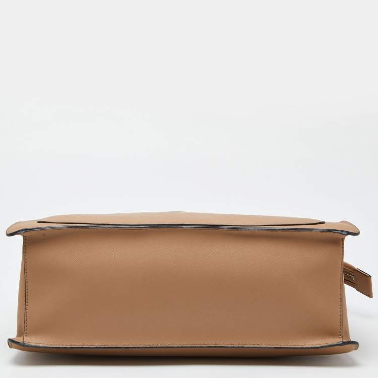 Pre Owned DKNY Beige Leather Large Bryant Chain Zip Tote