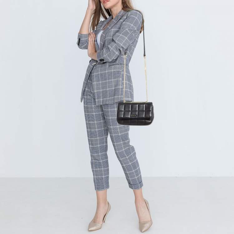 مملوكة مسبقًا DKNY Black Quilted Leather Flap Shoulder Bag