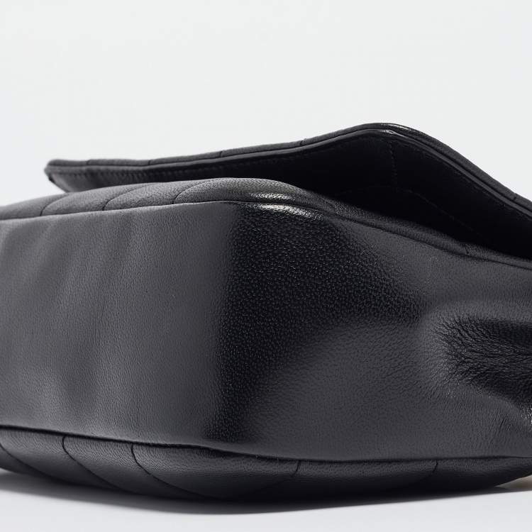 مملوكة مسبقًا DKNY Black Quilted Leather Flap Shoulder Bag