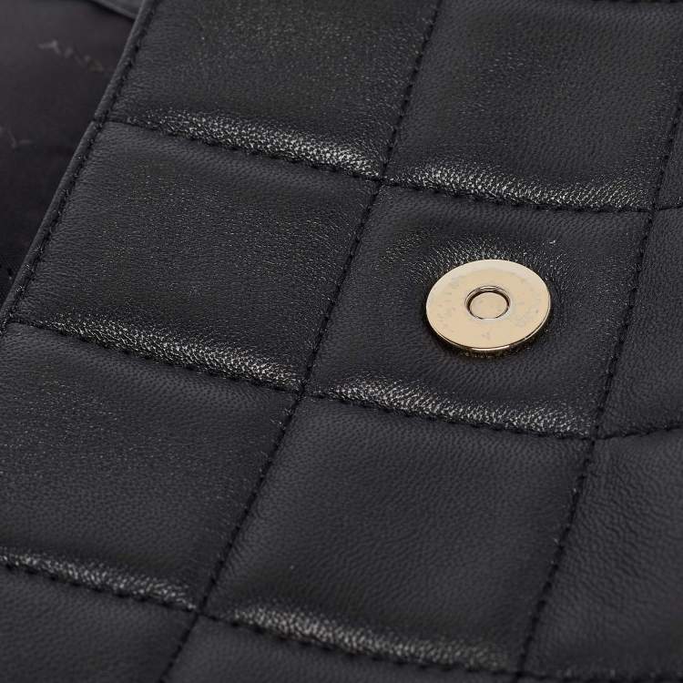 مملوكة مسبقًا DKNY Black Quilted Leather Flap Shoulder Bag