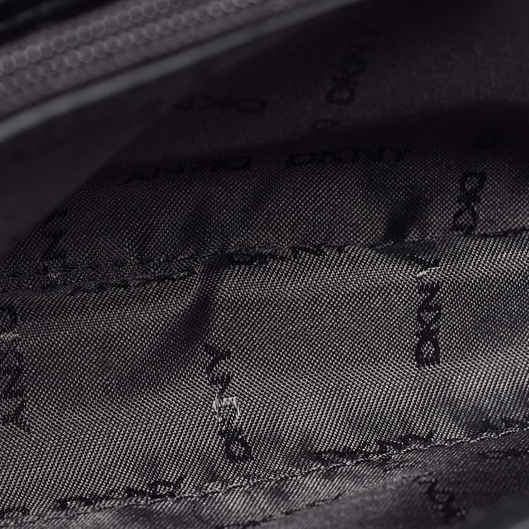 مملوكة مسبقًا DKNY Black Quilted Leather Flap Shoulder Bag