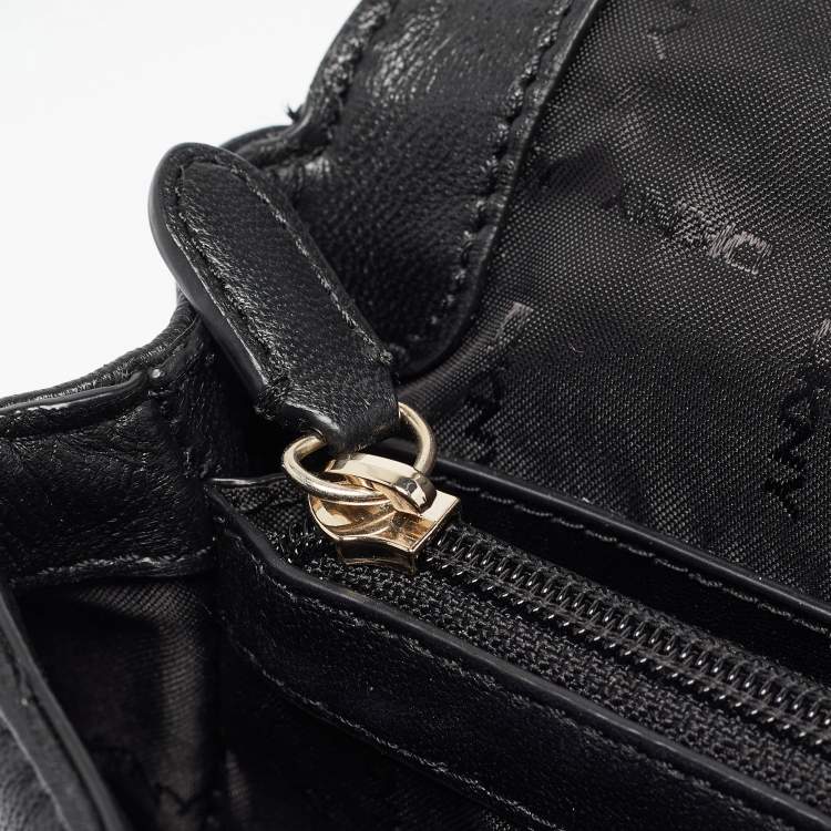 مملوكة مسبقًا DKNY Black Quilted Leather Flap Shoulder Bag