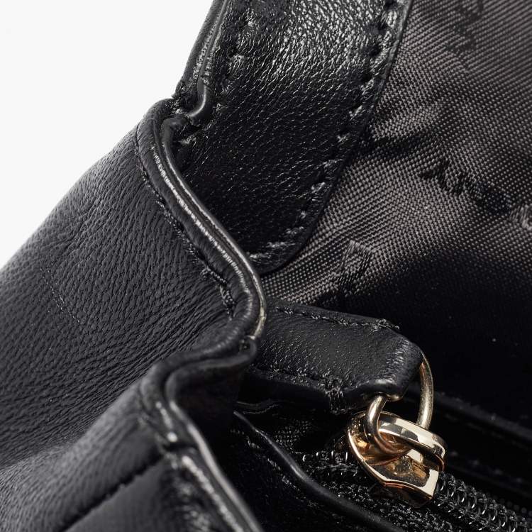 مملوكة مسبقًا DKNY Black Quilted Leather Flap Shoulder Bag