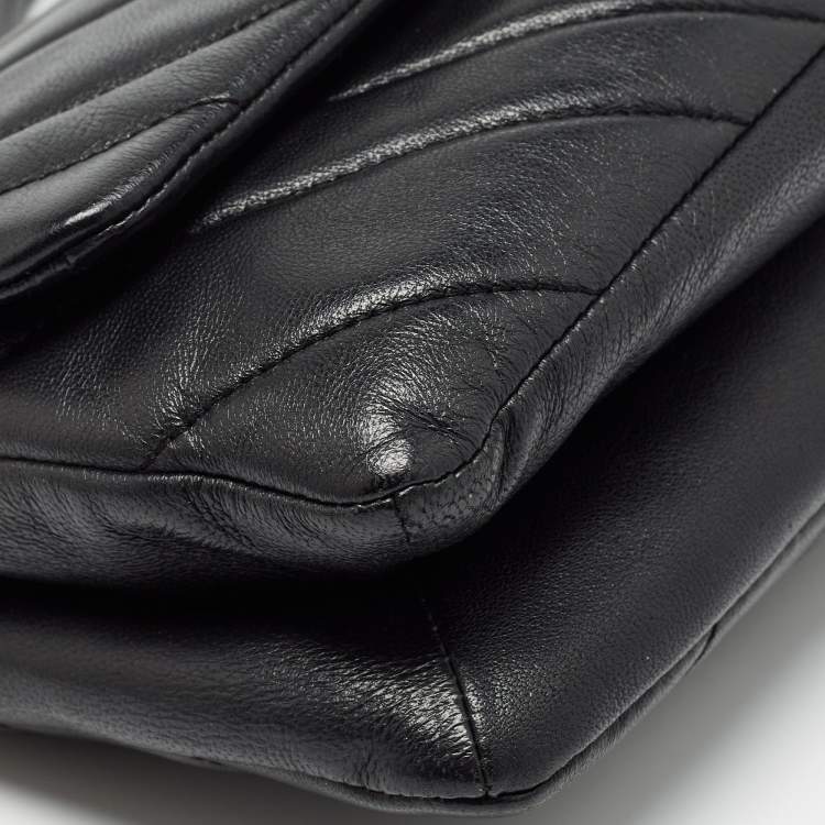 Pre Owned DKNY Black Quilt Leather Flap Shoulder Bag