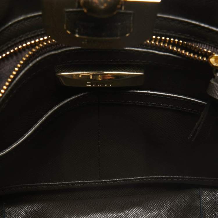 Pre Owned DKNY Navy Blue Croc Embossed Leather Messenger Bag