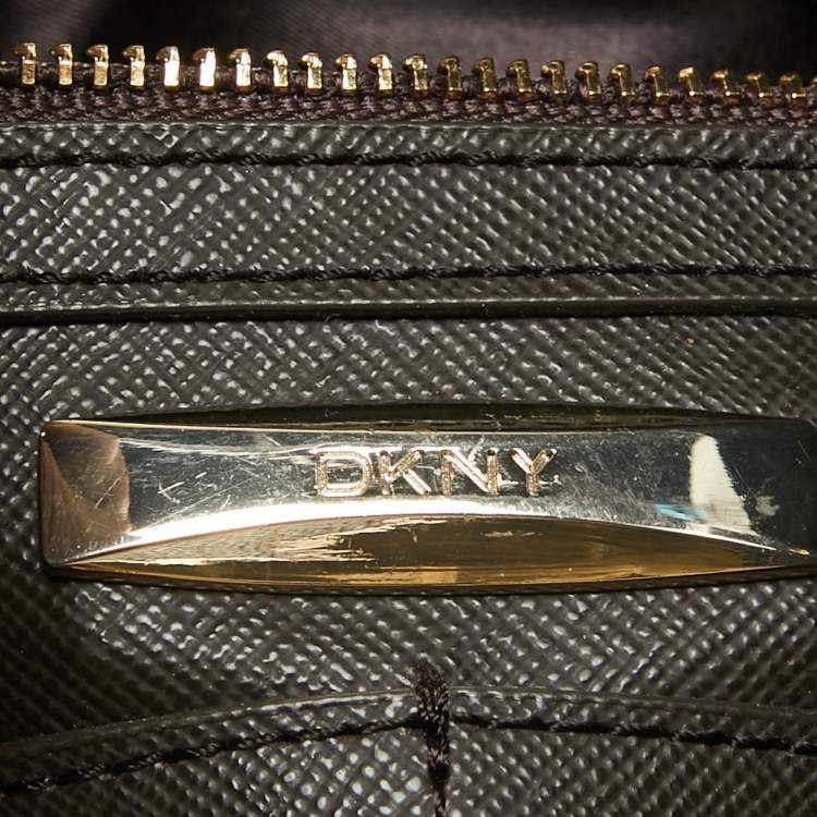 Pre Owned DKNY Navy Blue Croc Embossed Leather Messenger Bag