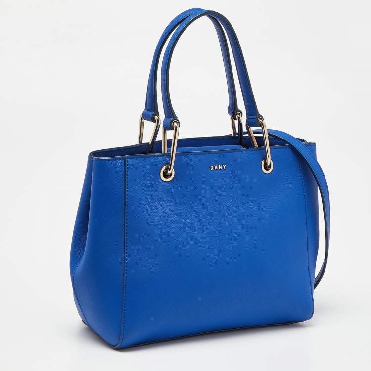 Pre Owned DKNY Blue Leather Julius MD Zip Tote