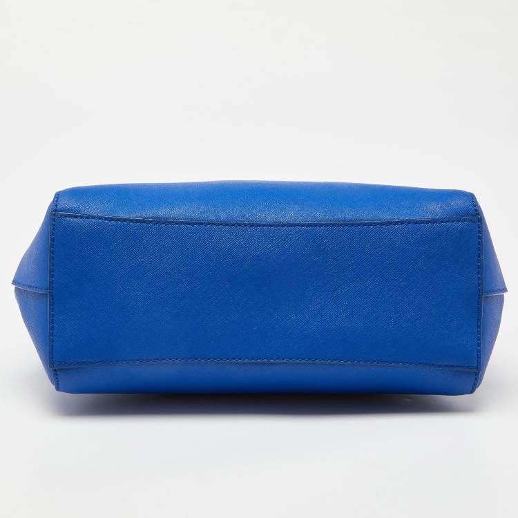 Pre Owned DKNY Blue Leather Julius MD Zip Tote