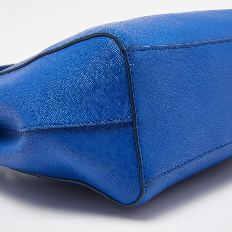 Pre Owned DKNY Blue Leather Julius MD Zip Tote