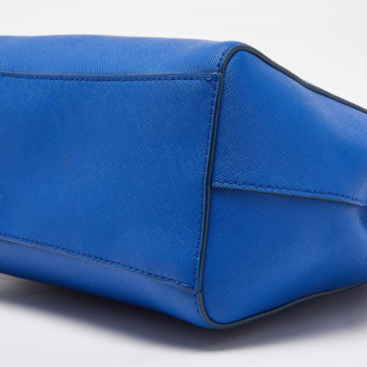 Pre Owned DKNY Blue Leather Julius MD Zip Tote