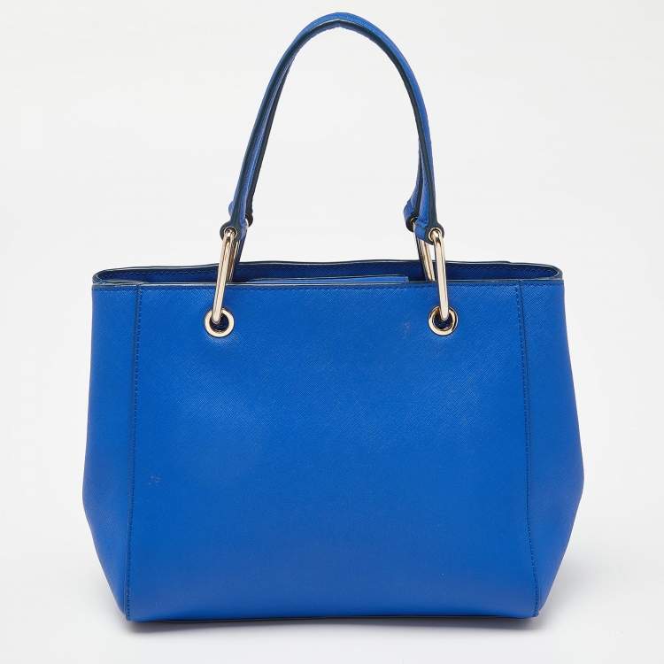 Pre Owned DKNY Blue Leather Julius MD Zip Tote