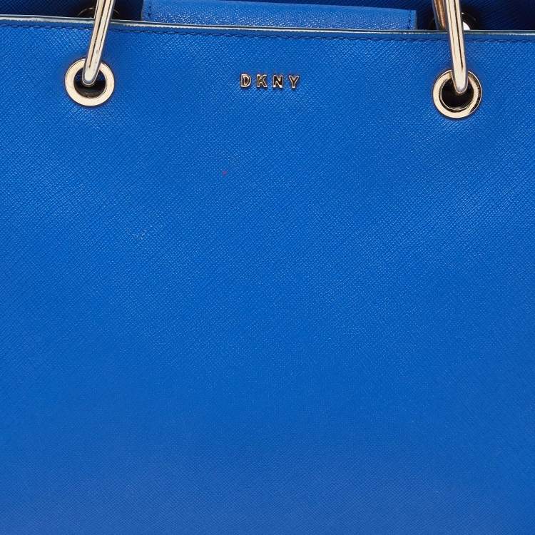 Pre Owned DKNY Blue Leather Julius MD Zip Tote