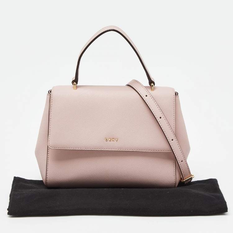 Pre Owned DKNY Pink Leather Flap Top Handle Bag