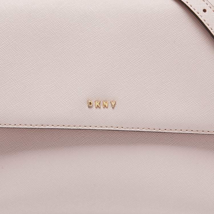 Pre Owned DKNY Pink Leather Flap Top Handle Bag
